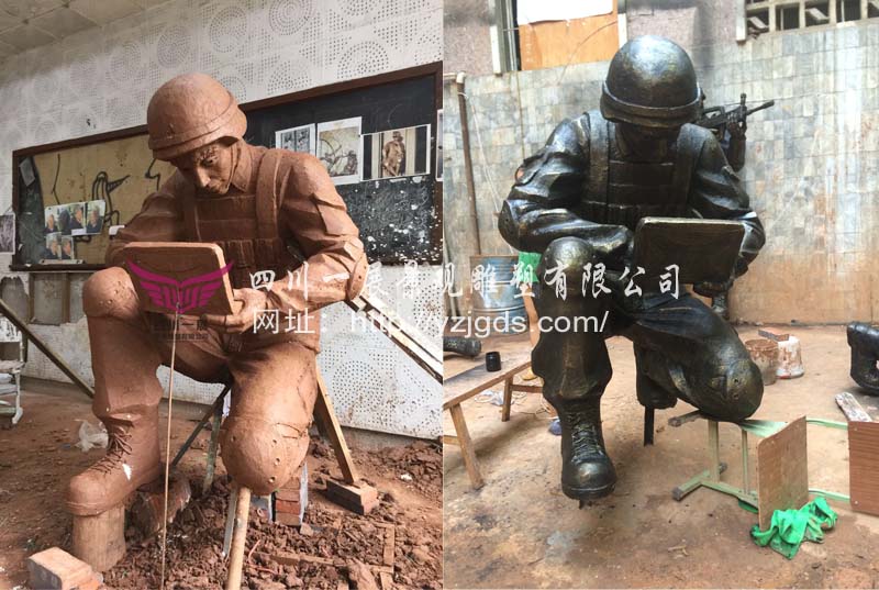 西寧武警總隊第一支隊玻璃鋼雕塑《警魂》設(shè)計與制作