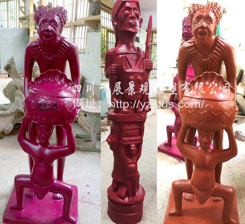 非洲雕塑作品順利制作完工